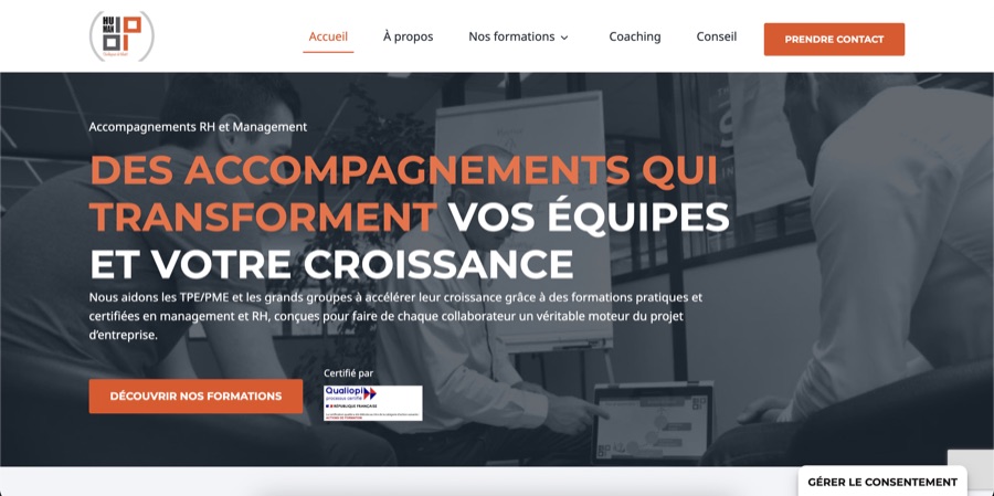Page d'accueil du site Human D&P